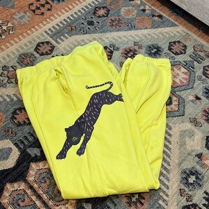 Raquel Allegra tiger neon yellow sweatpants